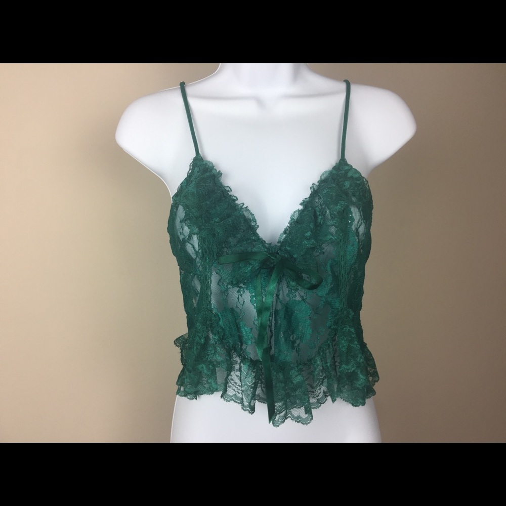 Green Lace Lingerie Camisole Top Large